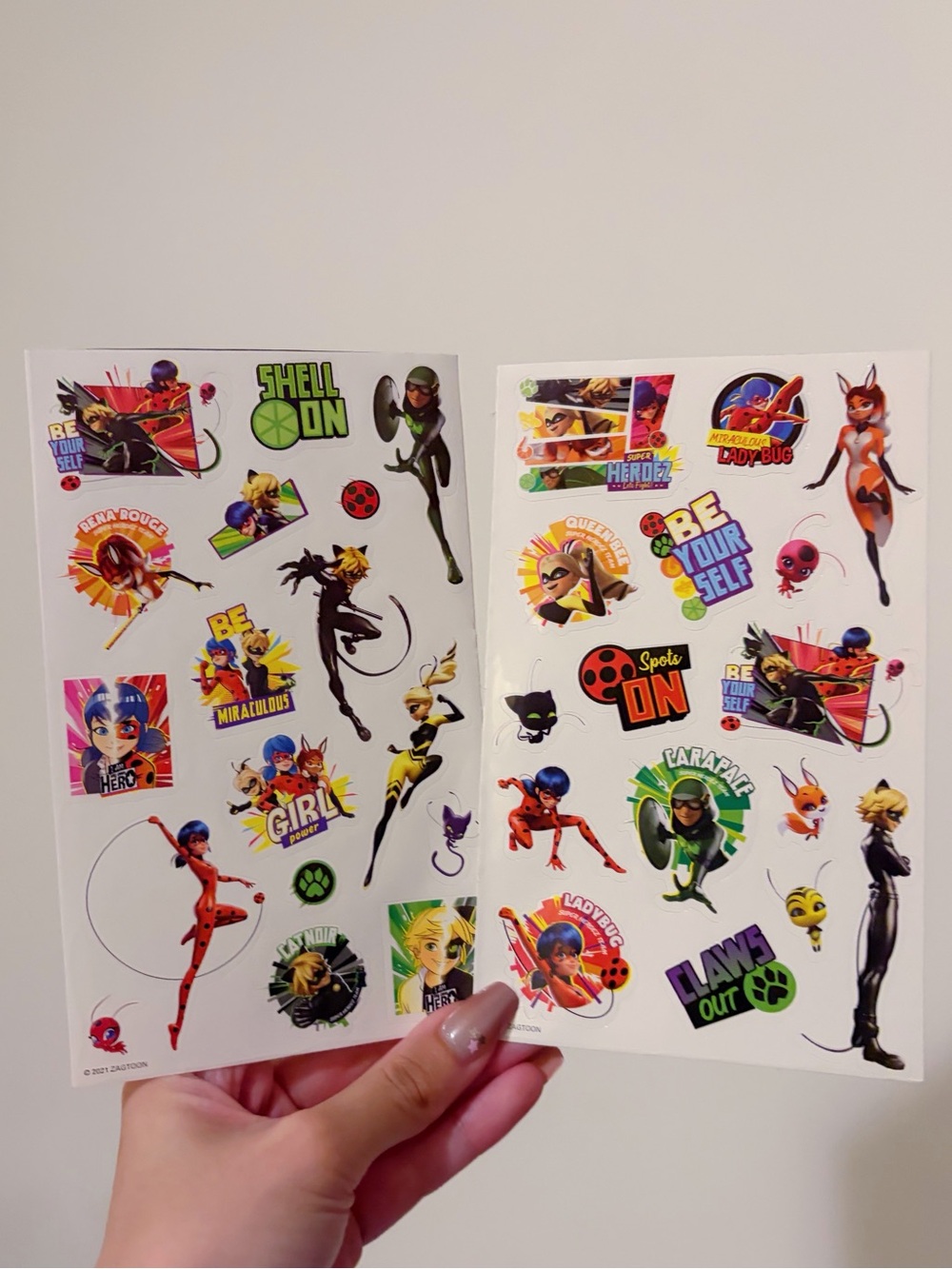 🌸3/$15🌸 Miraculous Ladybug Sticker Sheets - Colorful Character Set (2pcs)